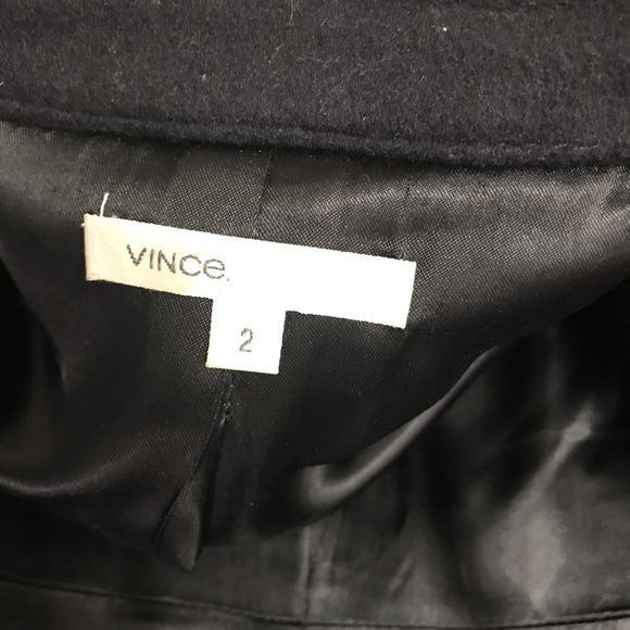 Vince wool/ cashmere blend double breasted stadium coat size 2 in Black - Picture 9 of 12